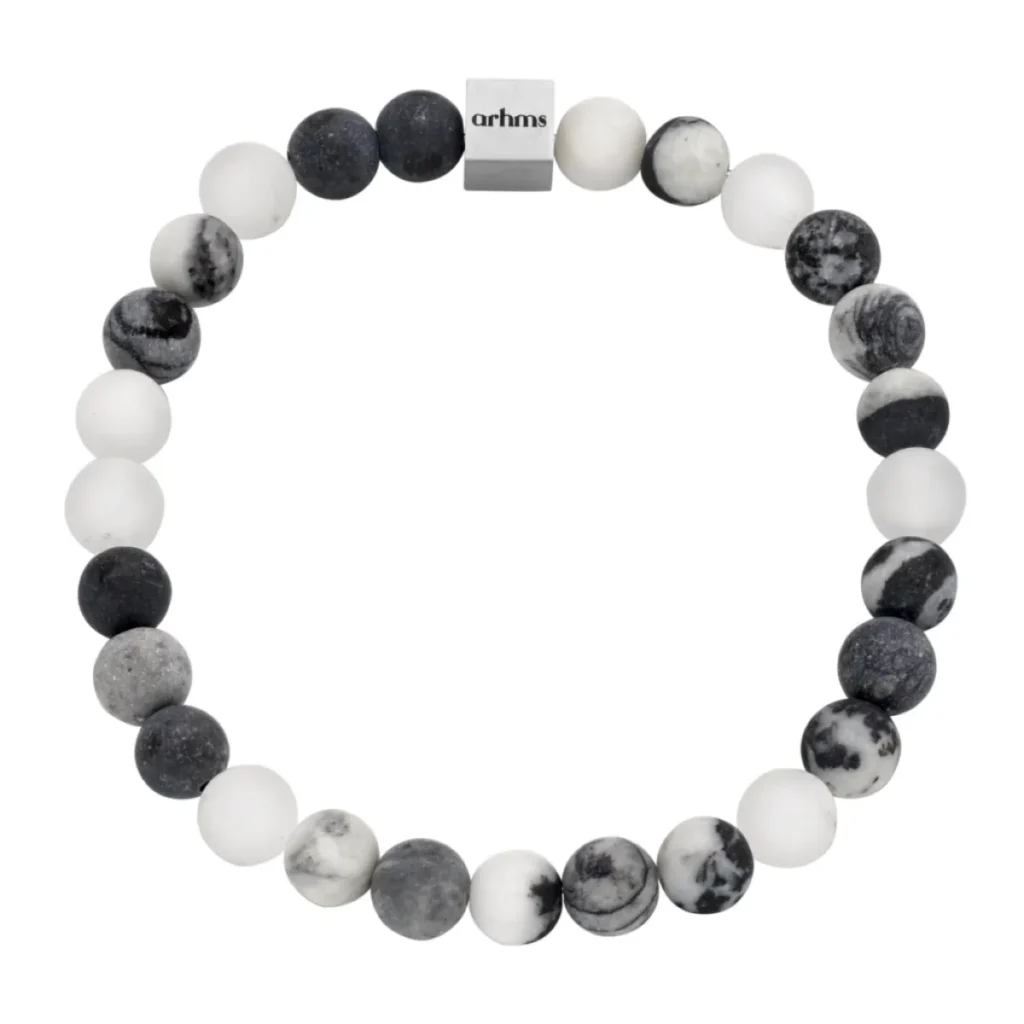 ARHMS BELLUNO STEN ARMBÅND GRÅ/HVID