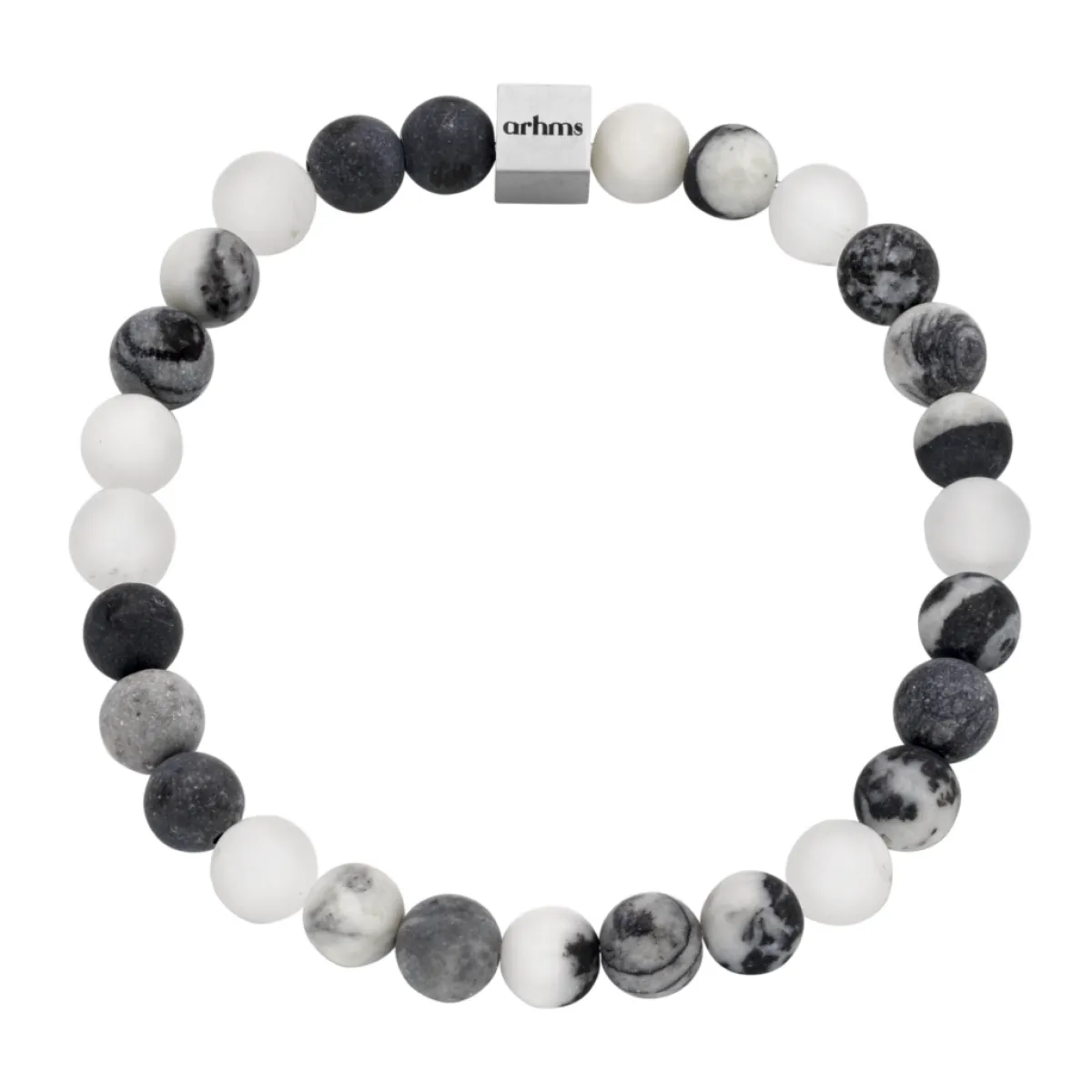 ARHMS BELLUNO STEN ARMBÅND GRÅ/HVID