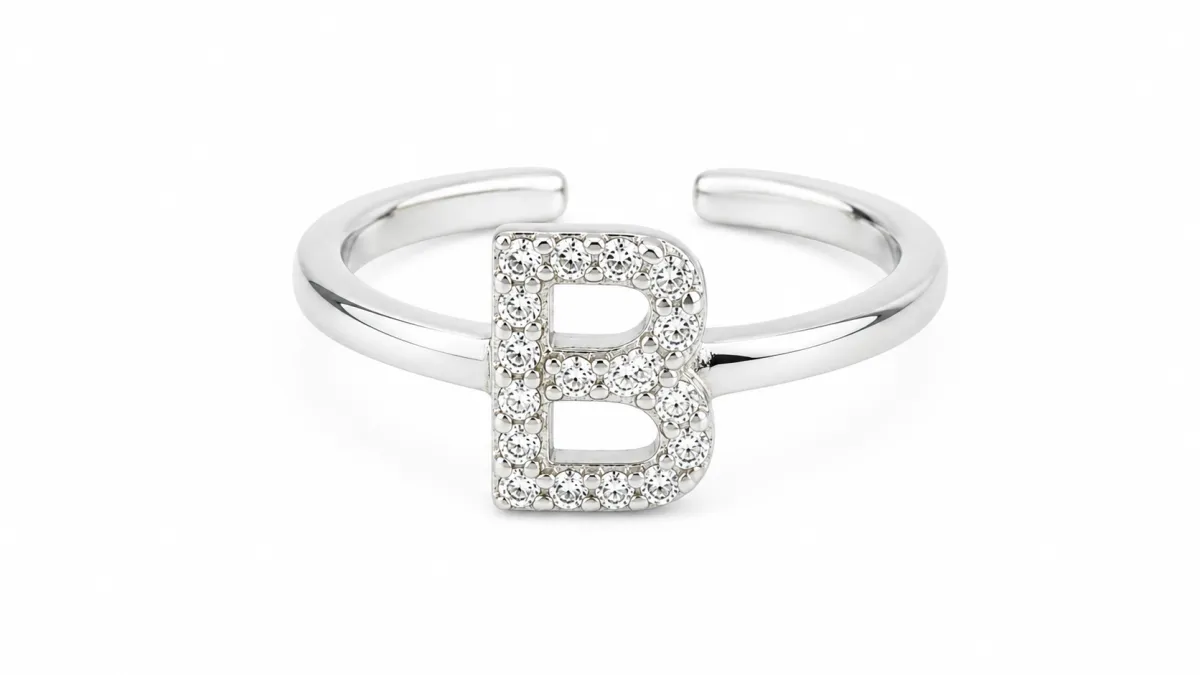 BOGSTAV RING SØLV B