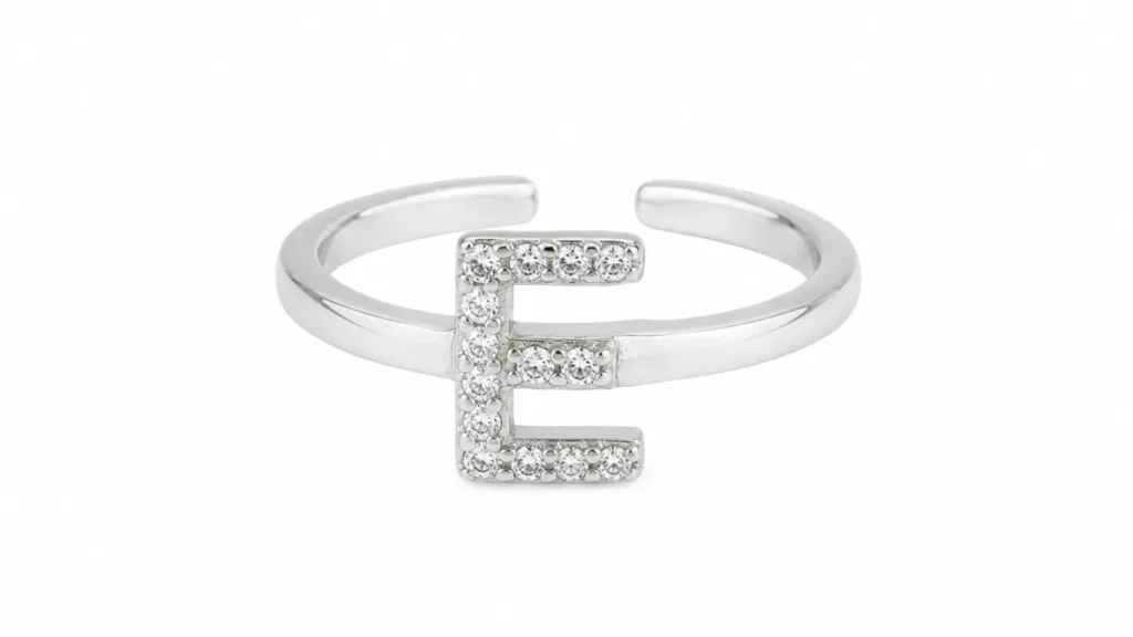 BOGSTAV RING SØLV E