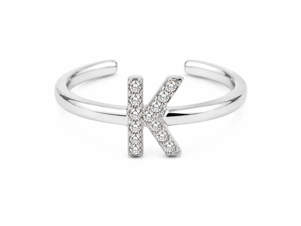 BOGSTAV RING SØLV K