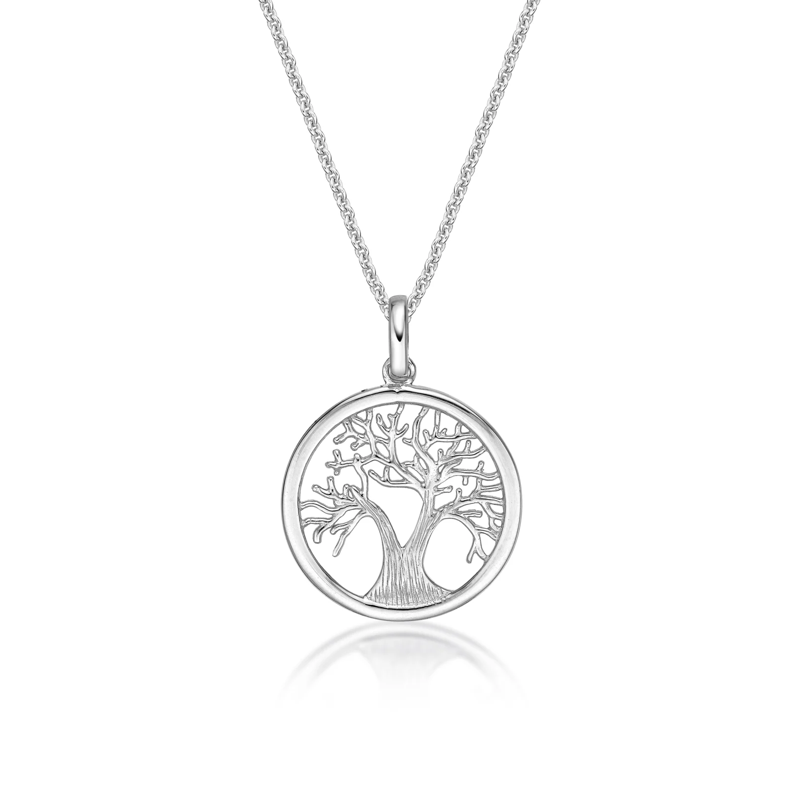 SØLV VEDH. TREE OF LIFE M.KÆDE sølvsmykke halskæde fra Smykkekæden.dk