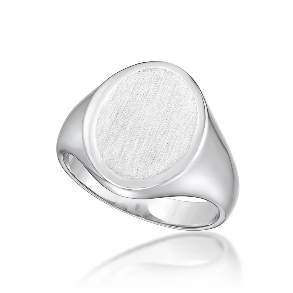 Sølv Herrering Oval sølvsmykke halskæde fra Smykkekæden.dk