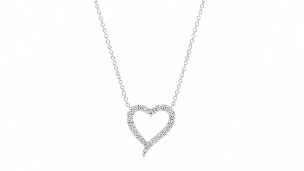 SØLV COLLIER HJERTE M.ZIR 42+3CM sølvsmykke halskæde fra Smykkekæden.dk