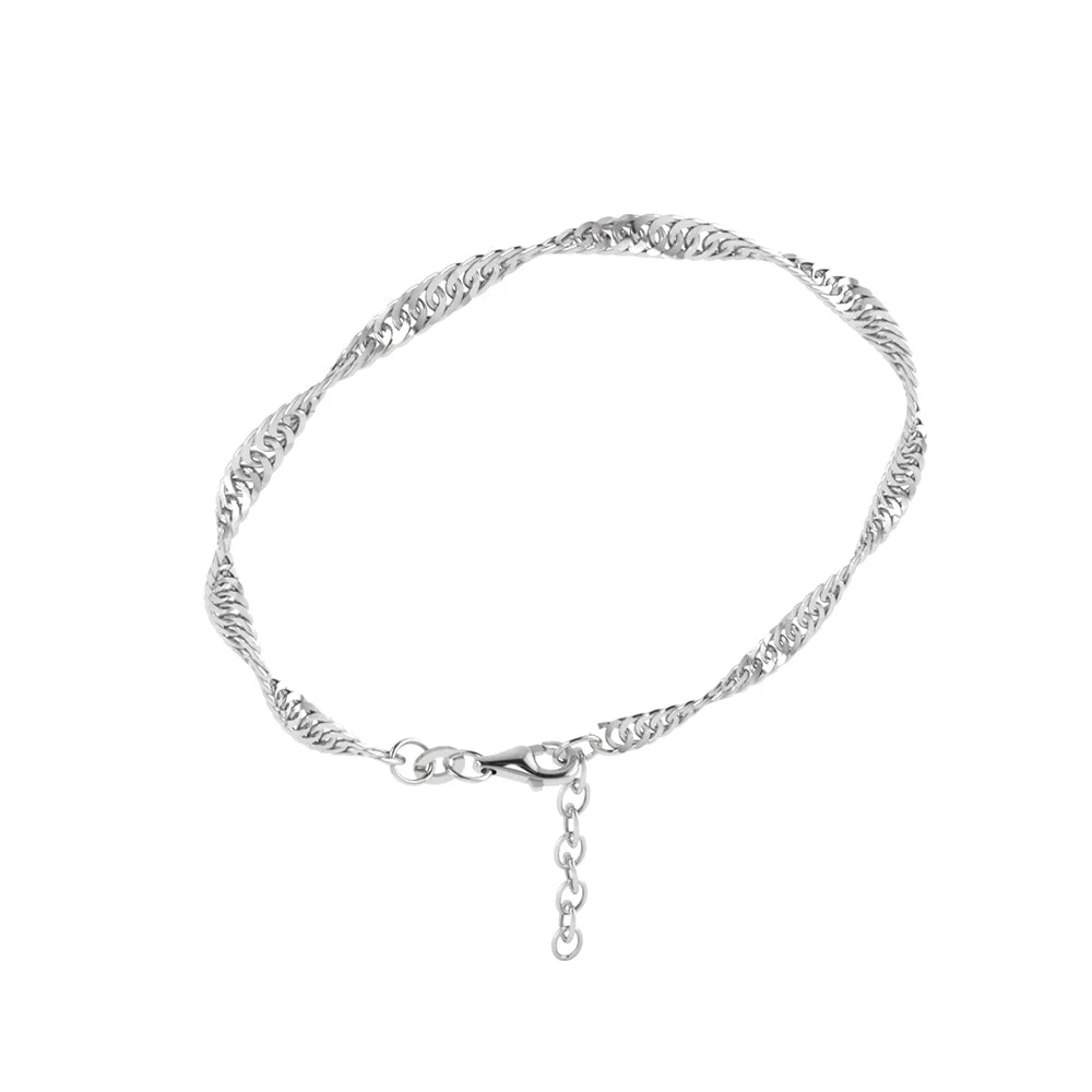 SØLV ARMBÅND SINGAPORE 2,2MM 17/20CM sølvsmykke halskæde fra Smykkekæden.dk