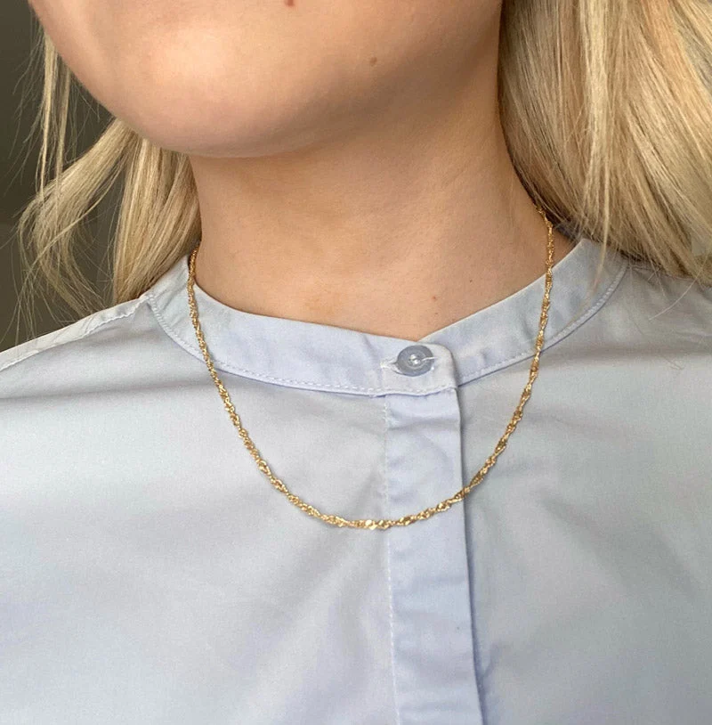 SØLV FG. KÆDE SINGAPORE 2,2MM 42/45CM sølvsmykke halskæde fra Smykkekæden.dk