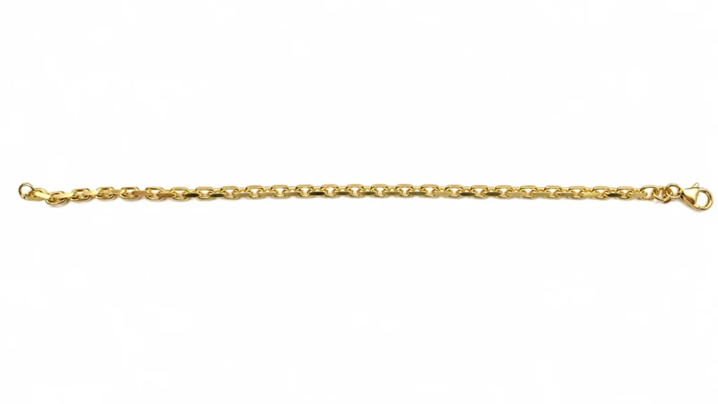 8KT.ARMBÅND ANKER FACET 3MM/18CM guldsmykke halskæde fra Smykkekæden.dk