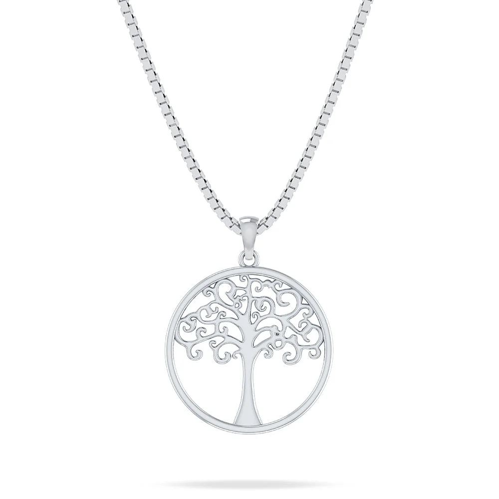 SØLV VEDH. TREE OF LIFE M.KÆDE sølvsmykke halskæde fra Smykkekæden.dk