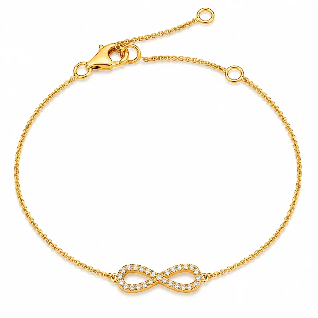 SØLV ARMBÅND INFINITY FORG M.ZIR 18CM sølvsmykke halskæde fra Smykkekæden.dk
