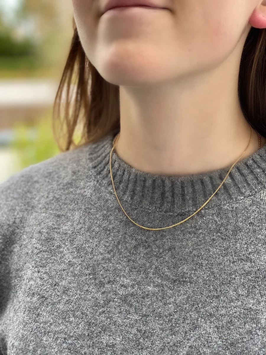 SØLV COLLIER FORG 40+5CM sølvsmykke halskæde fra Smykkekæden.dk