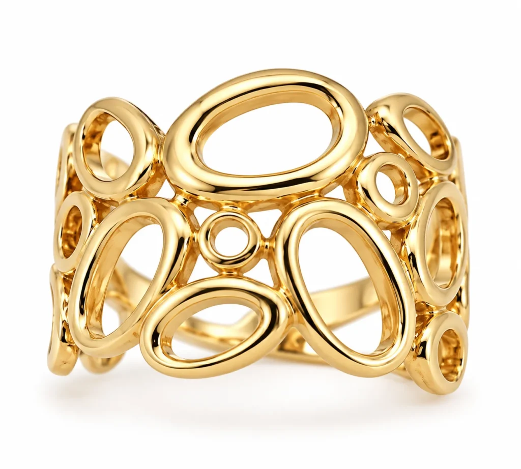 8KT.RING OVAL RING guldsmykke halskæde fra Smykkekæden.dk