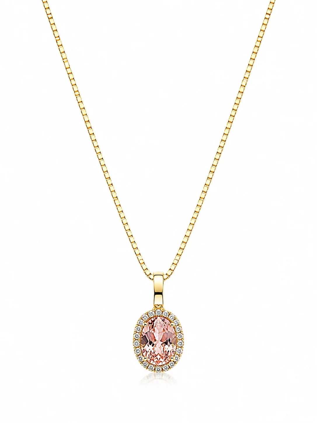14 Kt Guld Vedh. M/24 x 0,08 LAB/Oval Pink S guldsmykke fra Smykkekæden.dk
